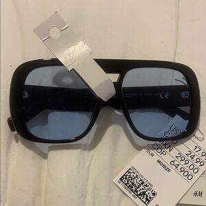 H&M Black Sunglasses with Blue Lenses
